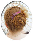 Seven Strand French Crown w/Feathered Bun & 2 Twists 